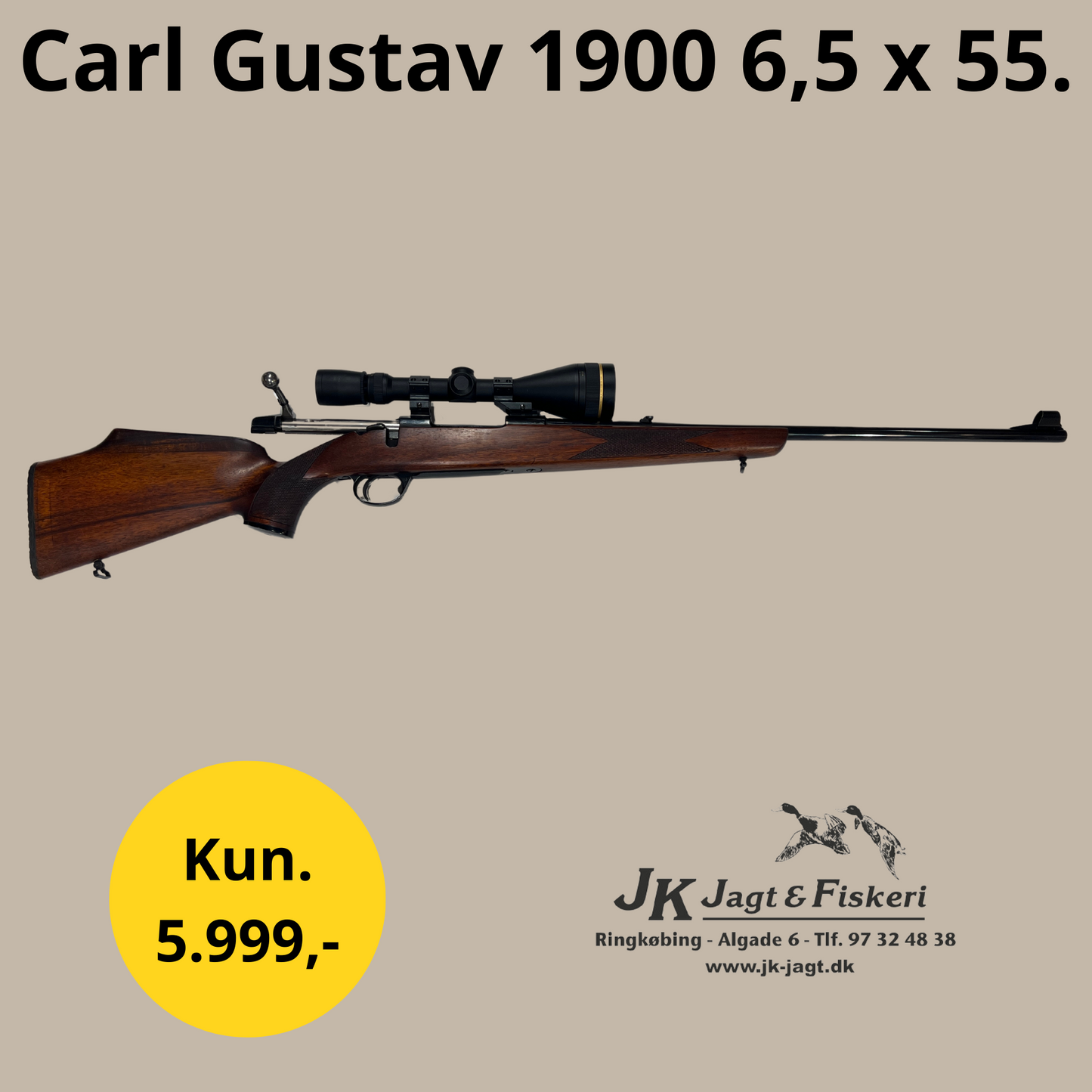 Carl Gustav 1900 6,5 x 55 Brugt