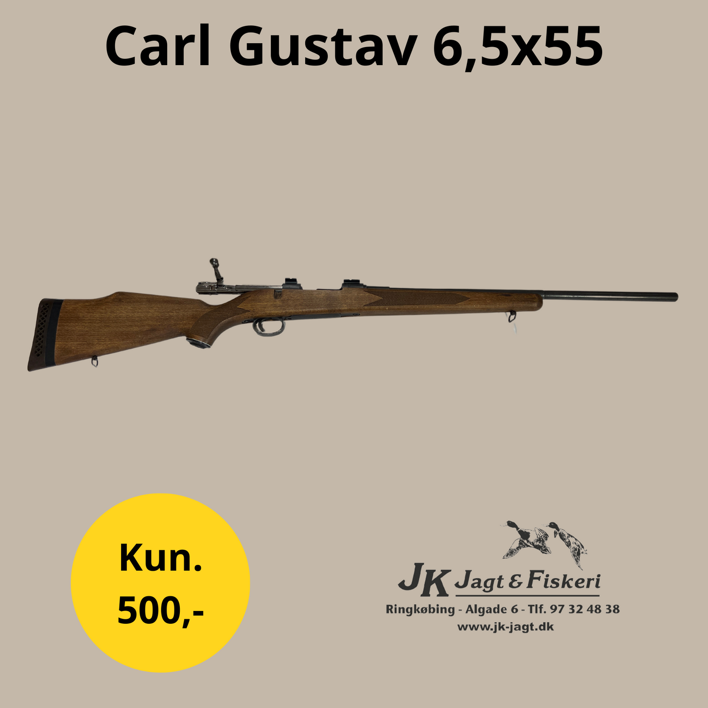 Carl Gustav 6,5x55 Brugt