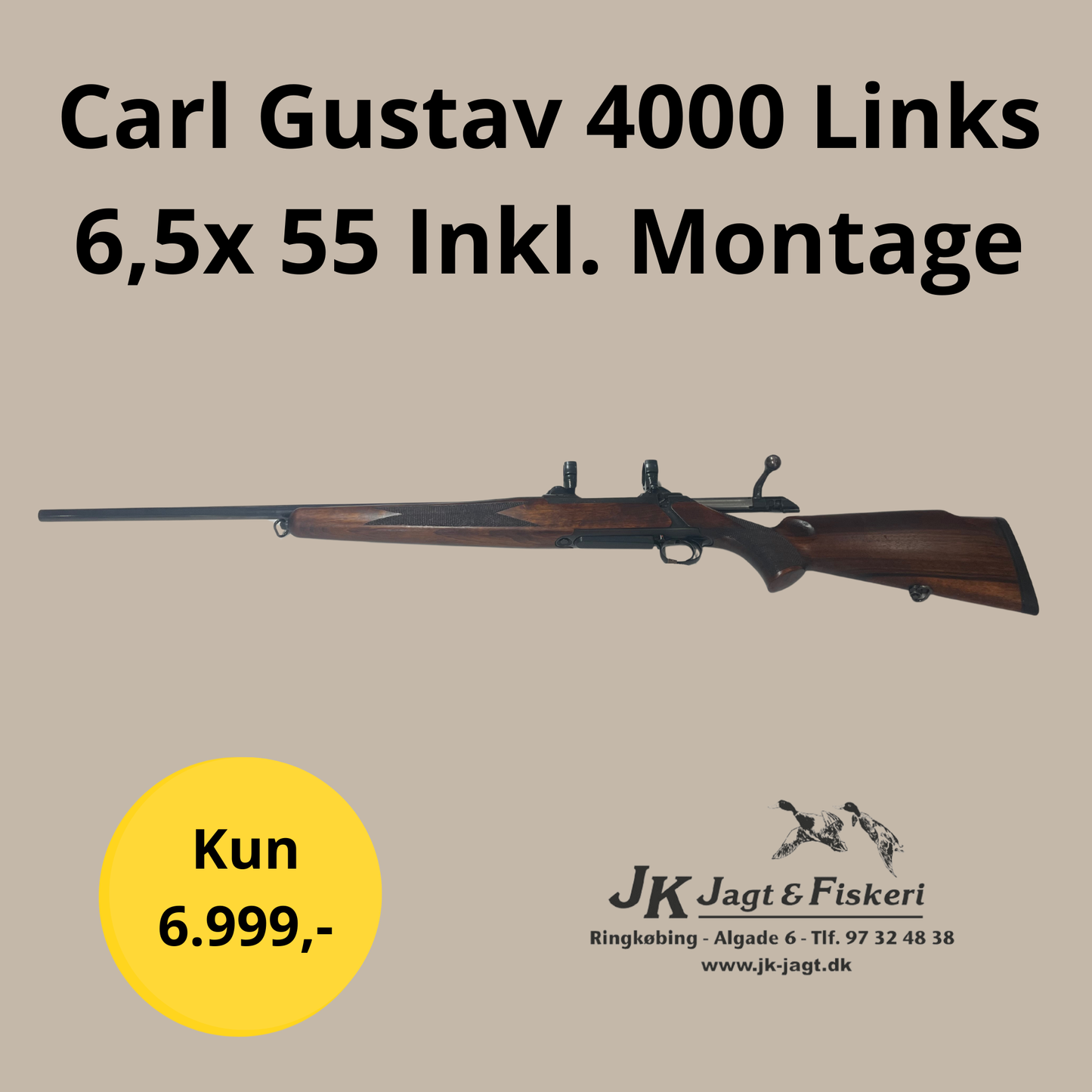 Carl Gustav 4000 Links 6,5x55 Inkl. Montage